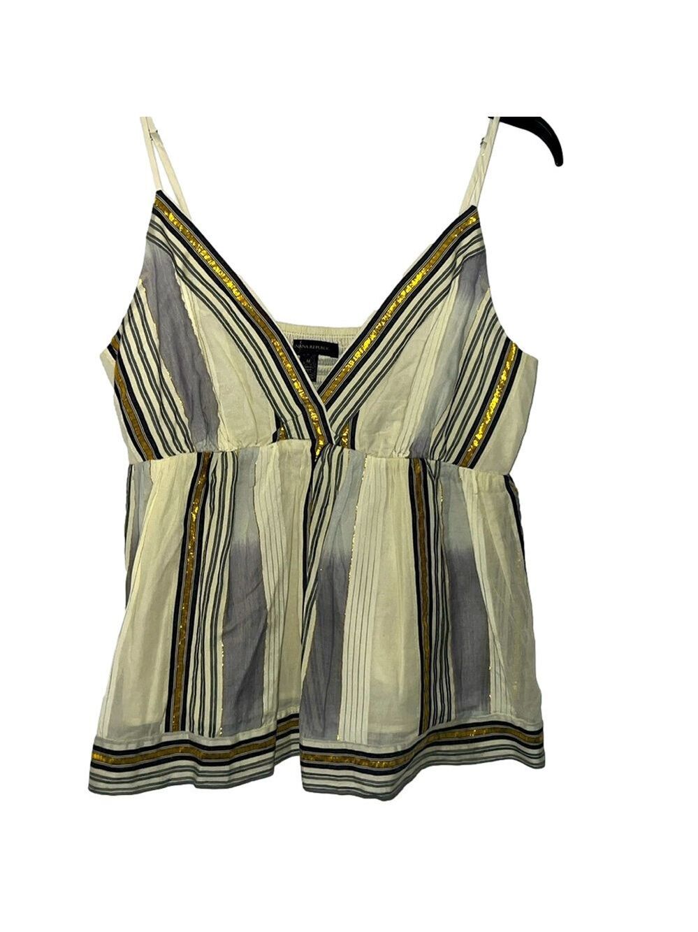 Banana Republic Top, Size Medium, PTP 16”, Length 23”, Adj Spaghetti Straps,